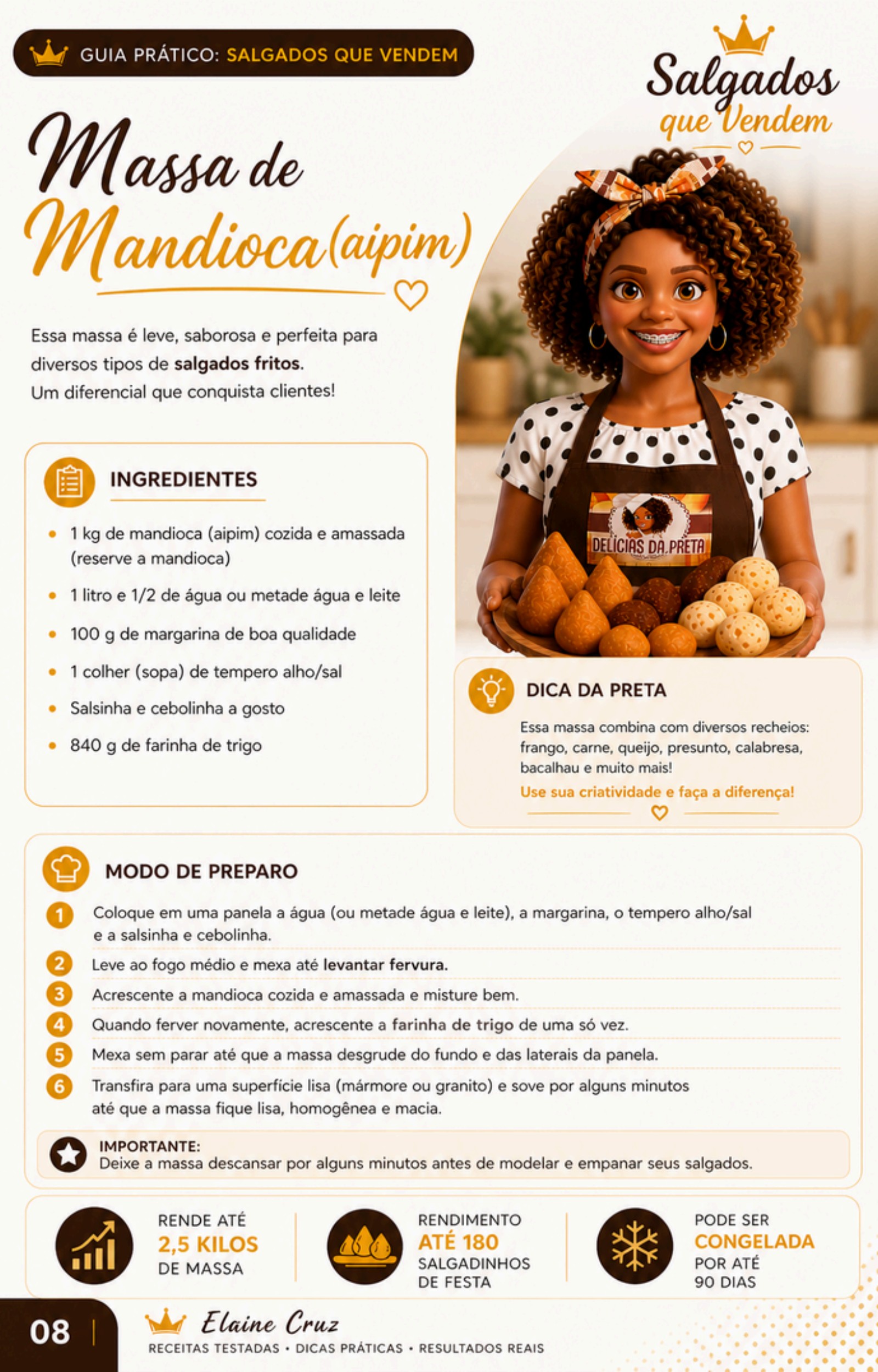 Página de receita de salgado